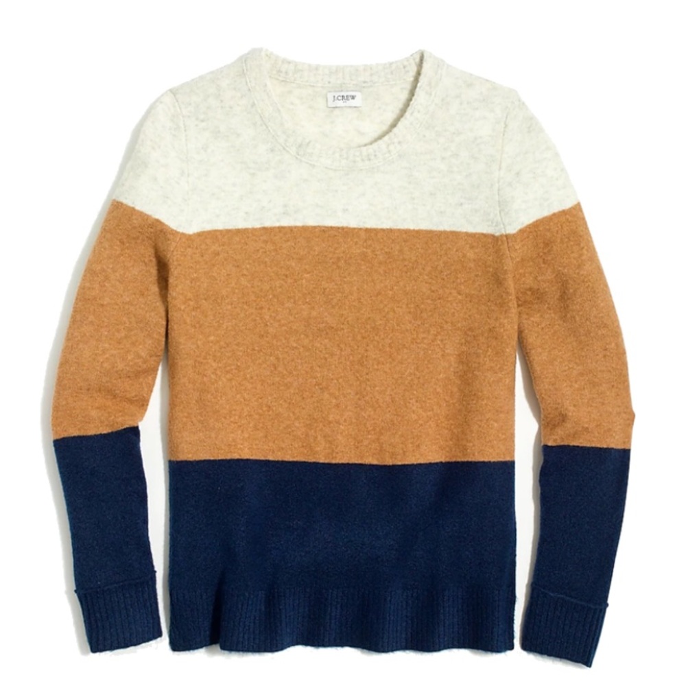 J. Crew Factory Colorblock crewneck sweater in extra-soft yarn